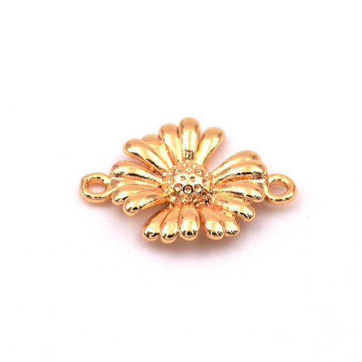 Kaufen Sie Perlen in der Schweiz Kleiner Gänseblümchen-Verbinder aus goldenem Messing, 12 x 10 mm (1)