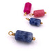 Pendentif tube sodalite et acier doré 15x6mm - Trou: 1mm (1)