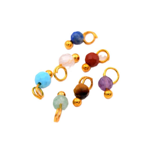 Charm-Anhänger Mix Steine ​​3 mm - Loch: 1 mm (7)