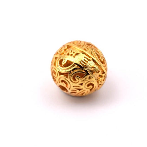Achat Perle ajourée ethnique laiton doré 10mm - Trou: 1.2mm (1)