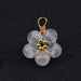 Pendentif fleur perles quartz rose et cuivre doré 17mm - Trou 3mm (1)