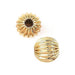 Perle ronde rainurée en laiton doré 6mm - Trou: 1.5mm (4)
