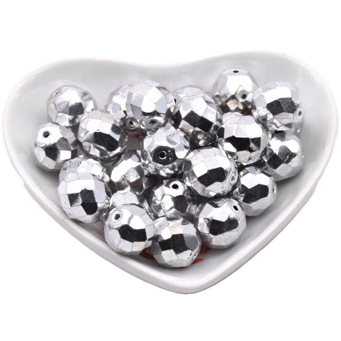 Perles facettes de Bohème SILVER 10mm (25)
