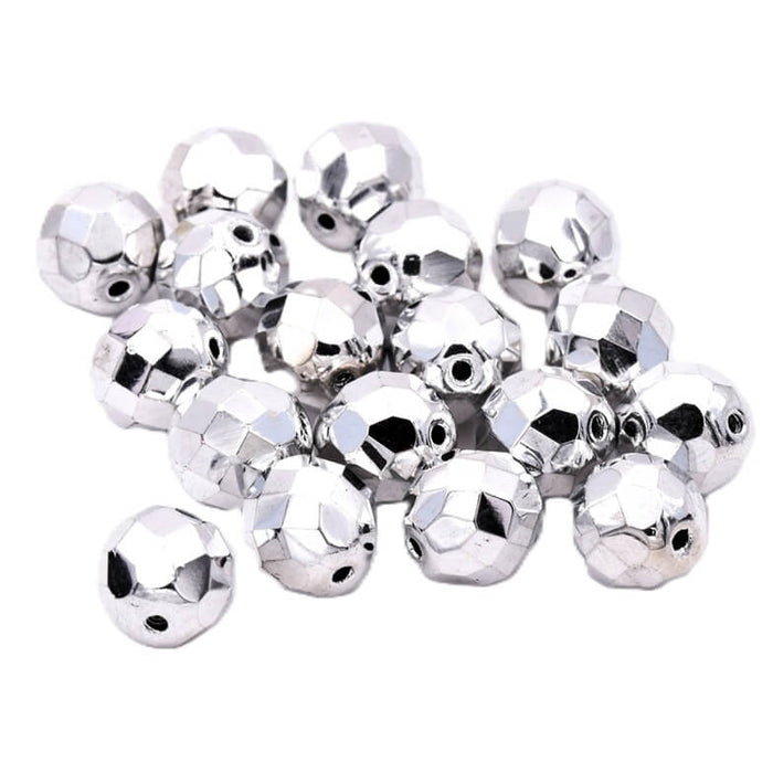 Perles facettes de Bohème SILVER 12mm (6)