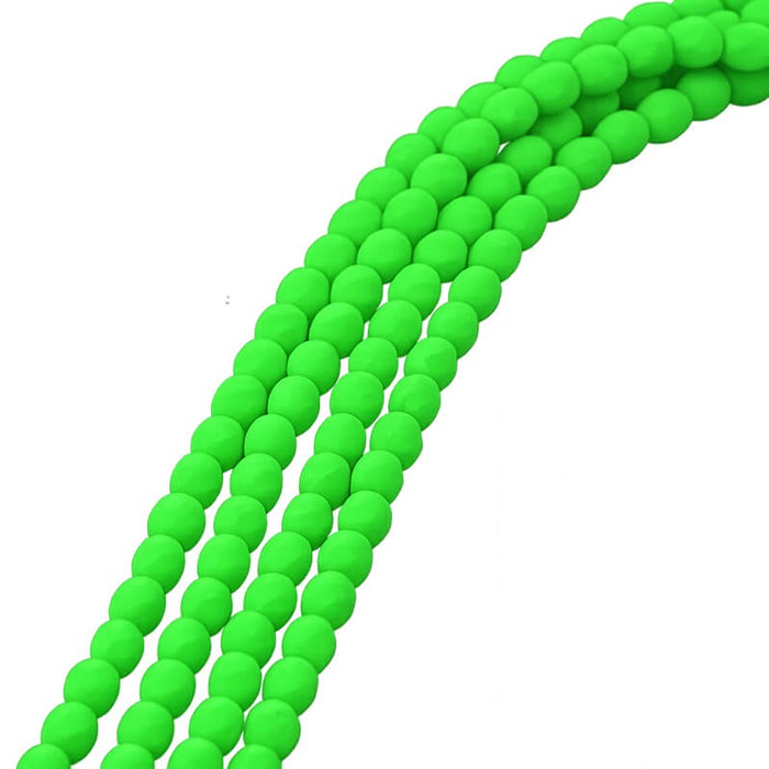 Perles Facettes de Bohème Neon green Vert 4mm (50)