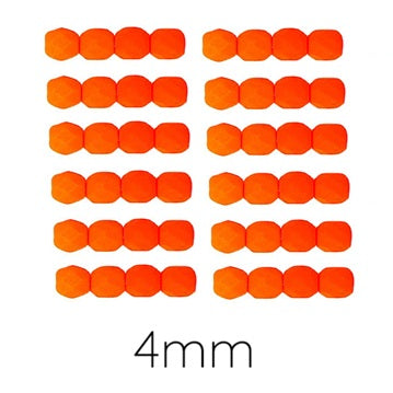 Perle facettes de boheme fluo Neon - Orange 4mm (50)