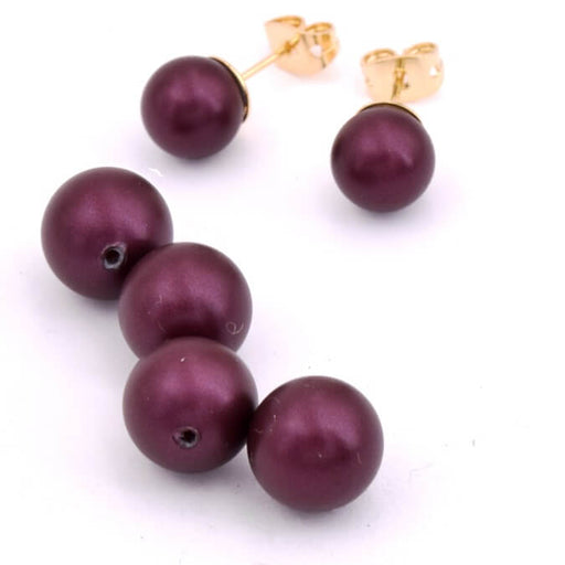 Achat Perle à monter cristal Autrichien 5818 Elderberry Pearl 10mm (4)