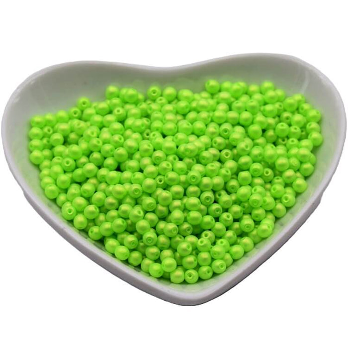 Perle ronde de Bohème Neon nacré Lime 3mm (30)