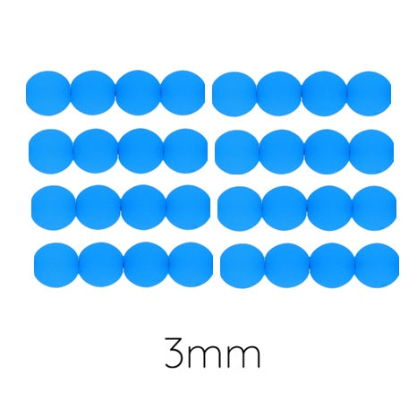 Kaufen Sie Perlen in der Schweiz Tschechische runde Perlen fluo Neon electric blue Blau 3mm (30)