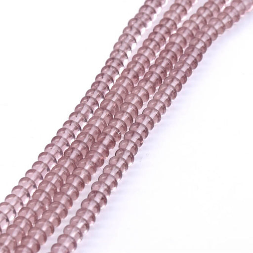 Perle rondelles de Bohème Light Amethyst 3x5mm (1 fil)