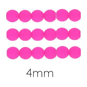 Achat Perle ronde de Bohème fluo Neon Pink Rose 4mm (50)