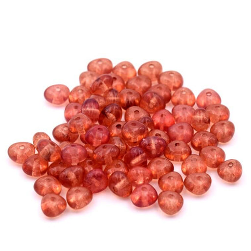Perle rondelles baroques de Bohème Rose Gold Topaz Coated 4-6mm (10g)