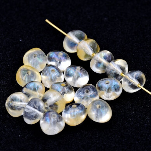 Perle rondelles baroques de Bohème Yellow Luster Crystal 6-8mm (10g)