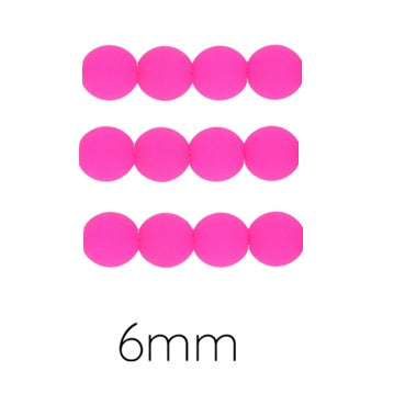 Kaufen Sie Perlen in der Schweiz Tschechische runde Perlen fluo Neon pink - 6mm (50 perles)
