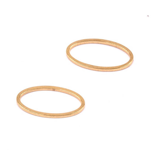 Connecteur ovale en acier inoxydable doré 15x9mm (2)