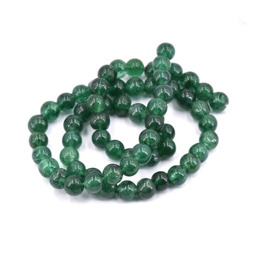Kaufen Sie Perlen in der Schweiz Dunkelgrüne Aventurin-Rundperle 5.5 mm – Loch 0.6 mm (1 Strang – 32 cm)