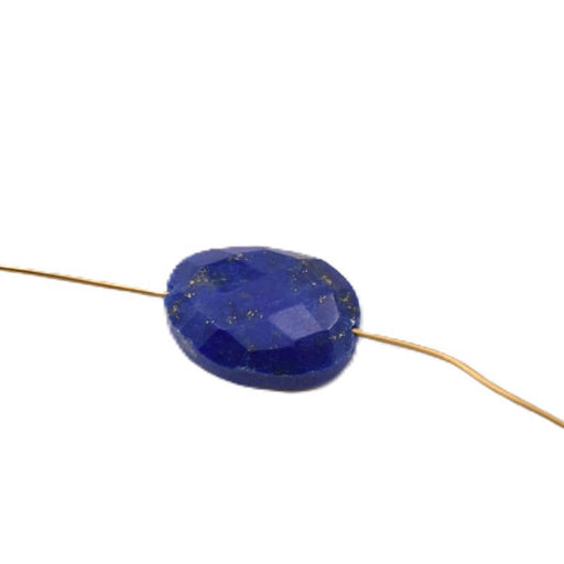 Perle ovale à facettes en Lapis Lazuli - 11x8mm - trou:0.6mm (2)
