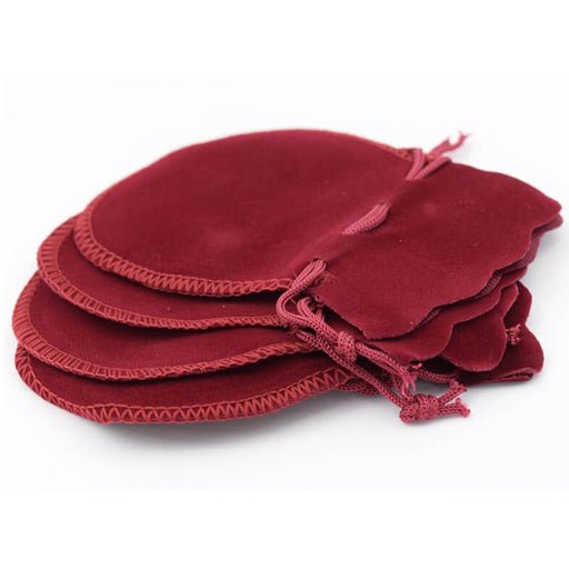 Pochette forme bourse polyester bordeaux 12x8mm (4)