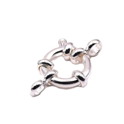 Achat Fermoir rond bouée acier inoxydable argenté 12mm - Trou: 2mm (1)