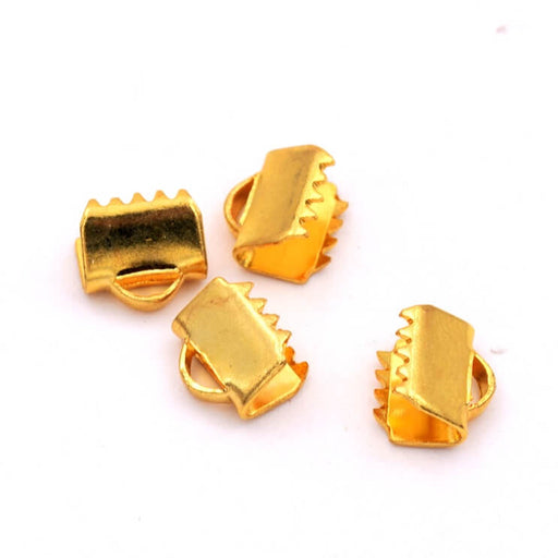 Embout griffes pour cordon ruban acier inoxydable doré 7x6mm (4)