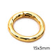 Fermoir à ressort rond en laiton doré 15x3mm (1)