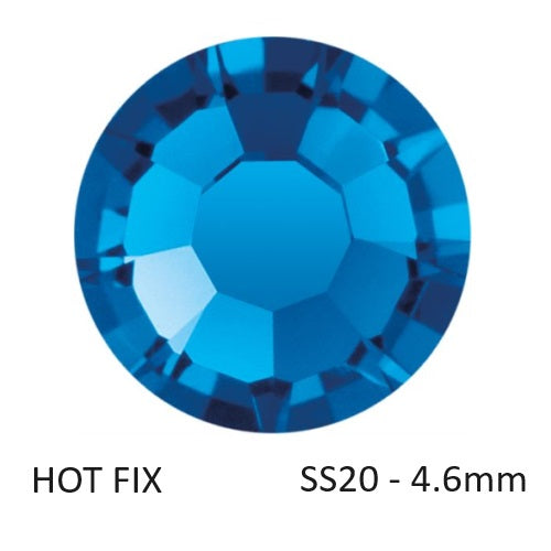 Kaufen Sie Perlen in der Schweiz Preciosa Flatback Hotfix Strasssteine ​​Capri Blue – ss20-4,6mm (60)