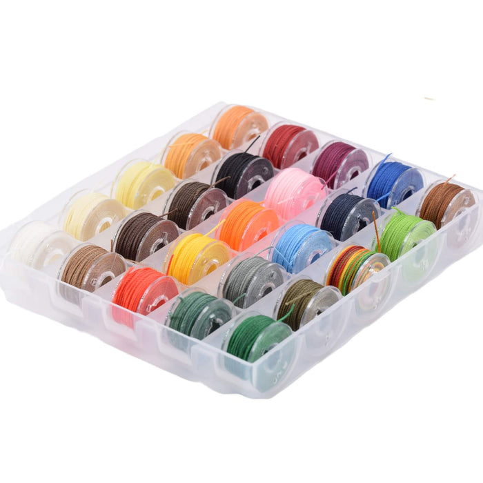 Boite d'assortiment de bobine de fil en polyester ciré 0.55 - 10m (1)