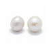 Perles d'eau douce ovales light cream semi percées 10x9mm - Trou: 0.8mm