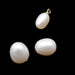 Perles d'eau douce ovales blanches, demi-percées 9x7 mm - Trou : 0,9 mm (2)