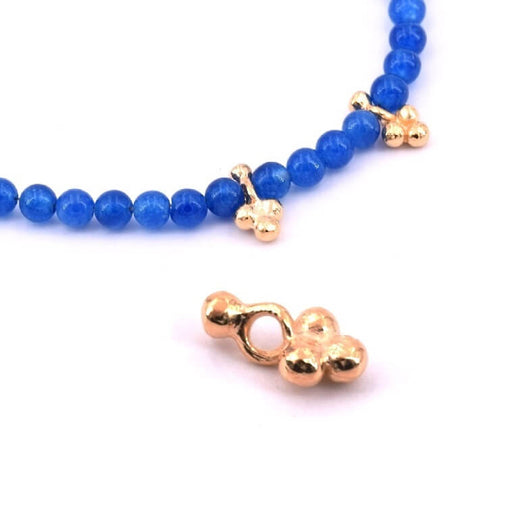 Perle breloque ethnique avec 4 perles plaqué or 3 microns 4.5x7mm (1)