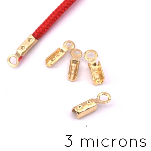 Achat Embouts pince lacet chaîne et cordon 1.4mm plaqué or 3 microns (4)