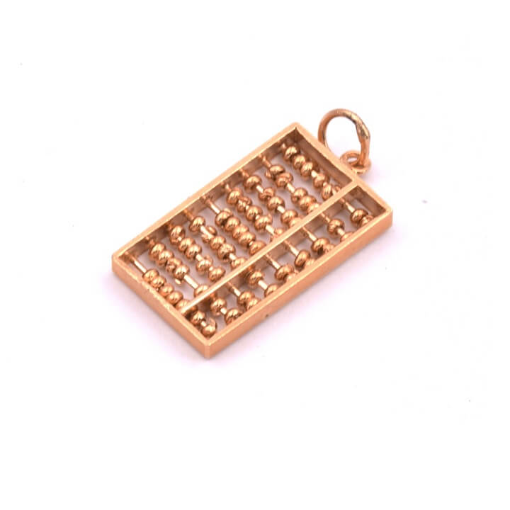 Pendentif Vintage En Or 18 Carats Forme Boulier De Loto - Collier Mi-long Occasion