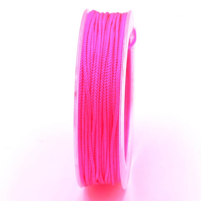 Cordon nylon tressé rose neon fluo 1.5mm - Bobine 18m (1)