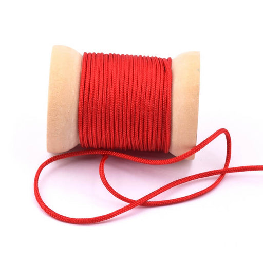 Achat Cordon fil rond tressé en nylon rouge - 1.5mm (3m)