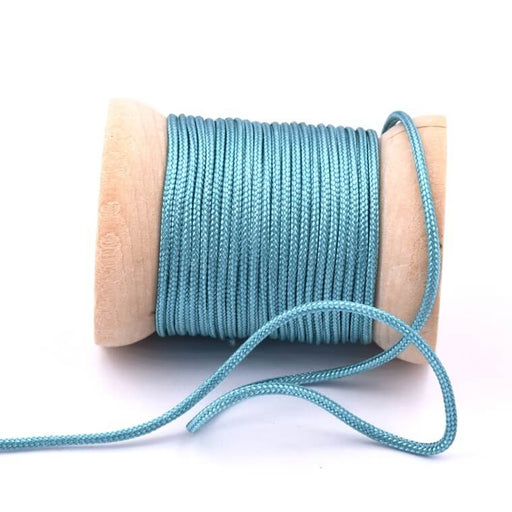 Achat Cordon fil rond tressé en nylon bleu turquoise - 1.5mm (3m)