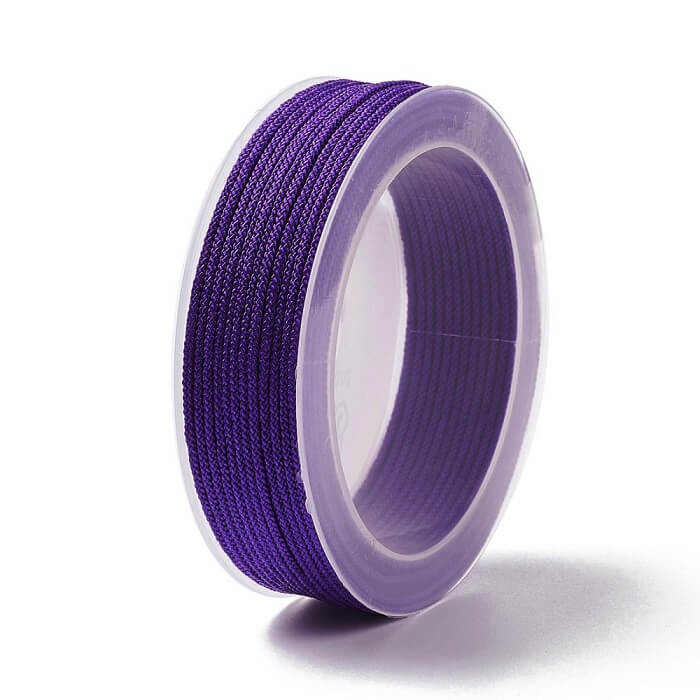 Cordon nylon soyeux tressé violet 1.5mm - Bobine 20m (1)