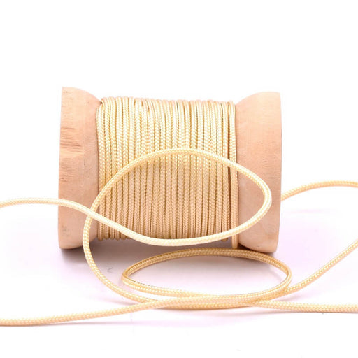 Achat Cordon fil rond tressé en nylon beige ivoire - 1.5mm (3m)