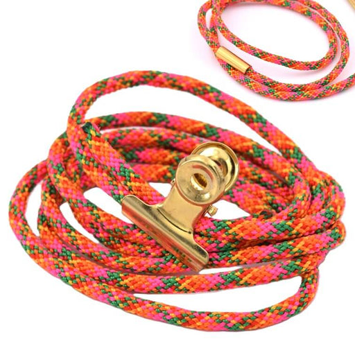 Rosa grünes oranges Paracord geflochtenes Polyesterband 3 mm (1 m)