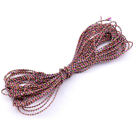Cordon nylon tressé multicolore - 0.4mm (5m)