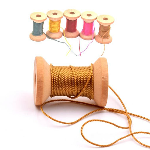 Cordon en polyester soyeux torsadé doré bronze 1mm (5m)
