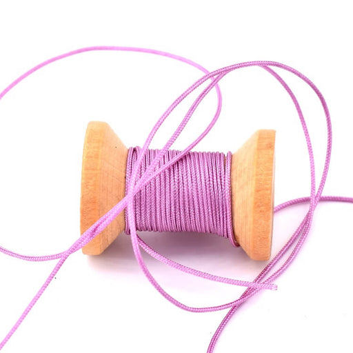 Cordon tressé polyester violet parme mauve - 0.8mm (5m)
