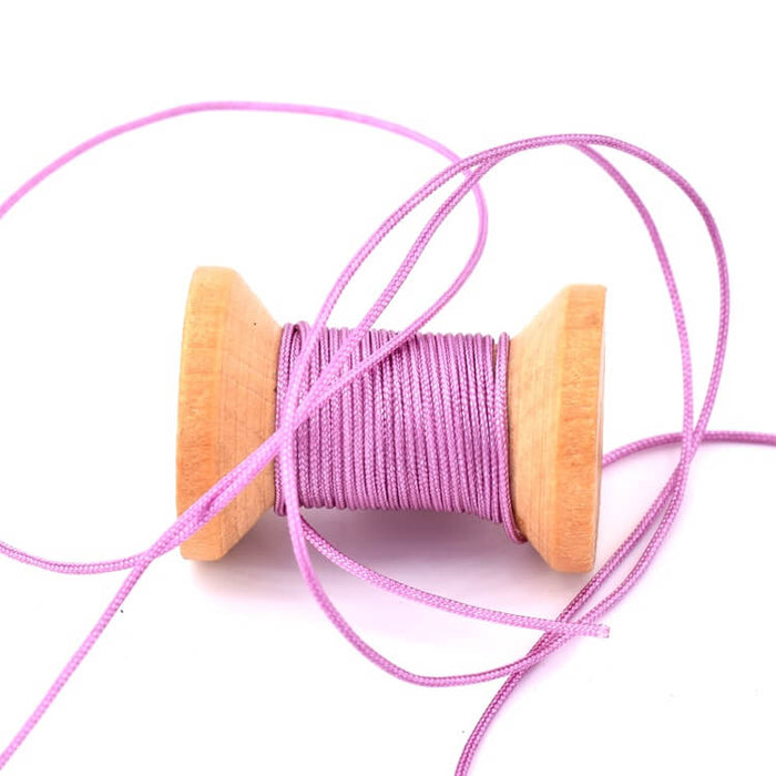 Cordon tressé polyester violet parme mauve - 0.8mm (5m)