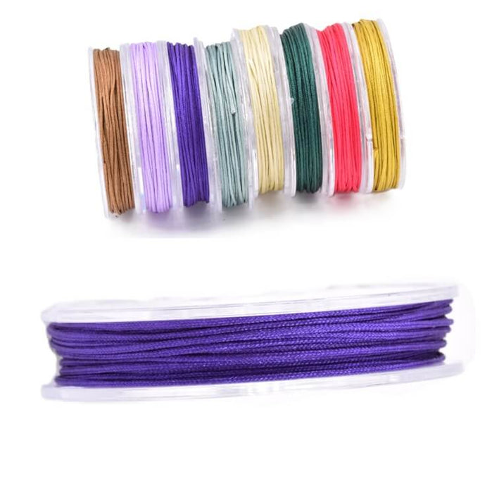 Cordon Tressé en Nylon - 0.8mm - violet foncé - Bobine de 8m (1)