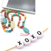 Mot XOXO - 4 perles lettres rondes 7mm (1 mot)