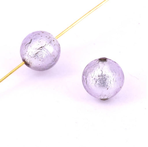 Kaufen Sie Perlen in der Schweiz Runde Muranoperle rosa antiksilber 12mm (1)