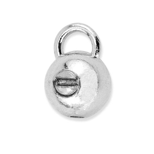 Achat Embout perle ronde scrimp à vis métal argenté 4.5mm avec anneau (2)