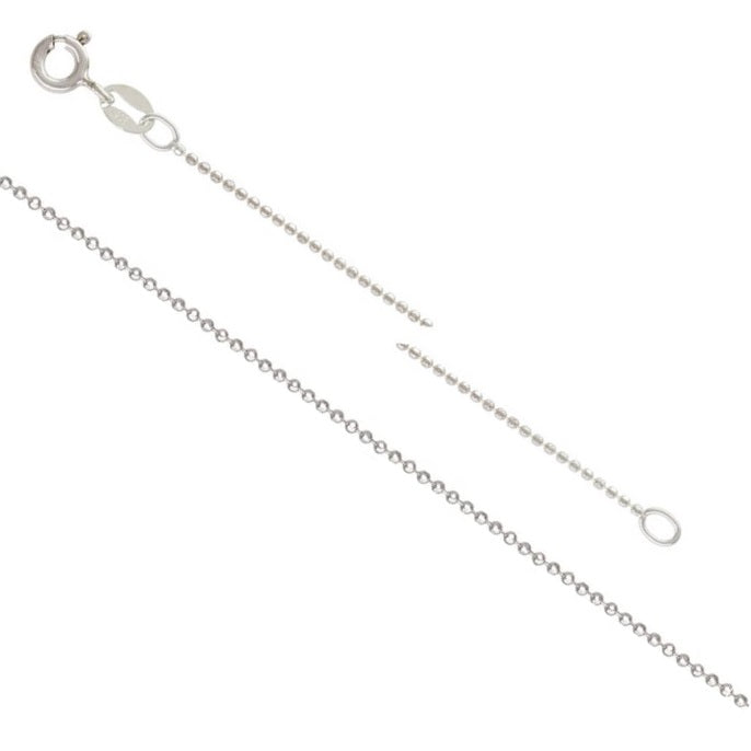 Halskette Kette mit facettierten Perlen und Verschluss Sterling Silber - 1mm - 46cm (1)
