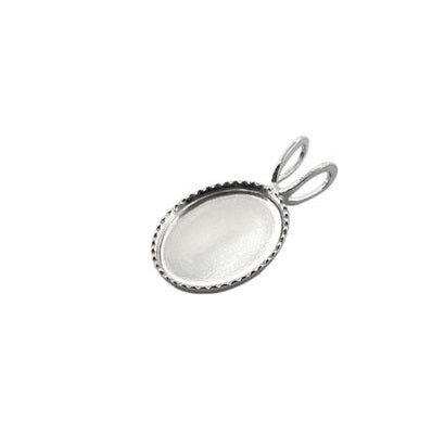 Kaufen Sie Perlen in der Schweiz Ovaler Anhänger für Cabochon 10x8mm aus 925er Silber (1)