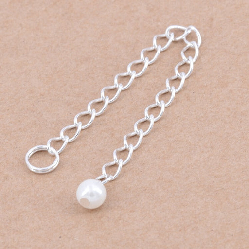 Achat Chaine d&#39;extension argent 925 avec perle nacrée 60mm (1)