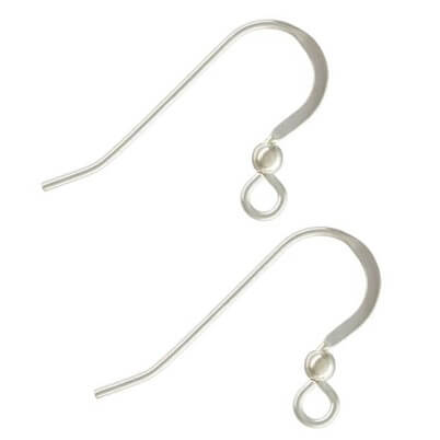 Crochets d'oreilles avec boule en argent 925 16mm - 0.7mm- Trou: 1.5mm (2)